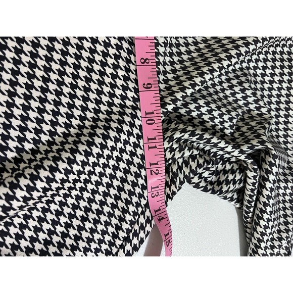 Serra Womens Black White Houndstooth Faux Suede Ankle Pants Side Zip L 12/14 - Picture 4 of 9